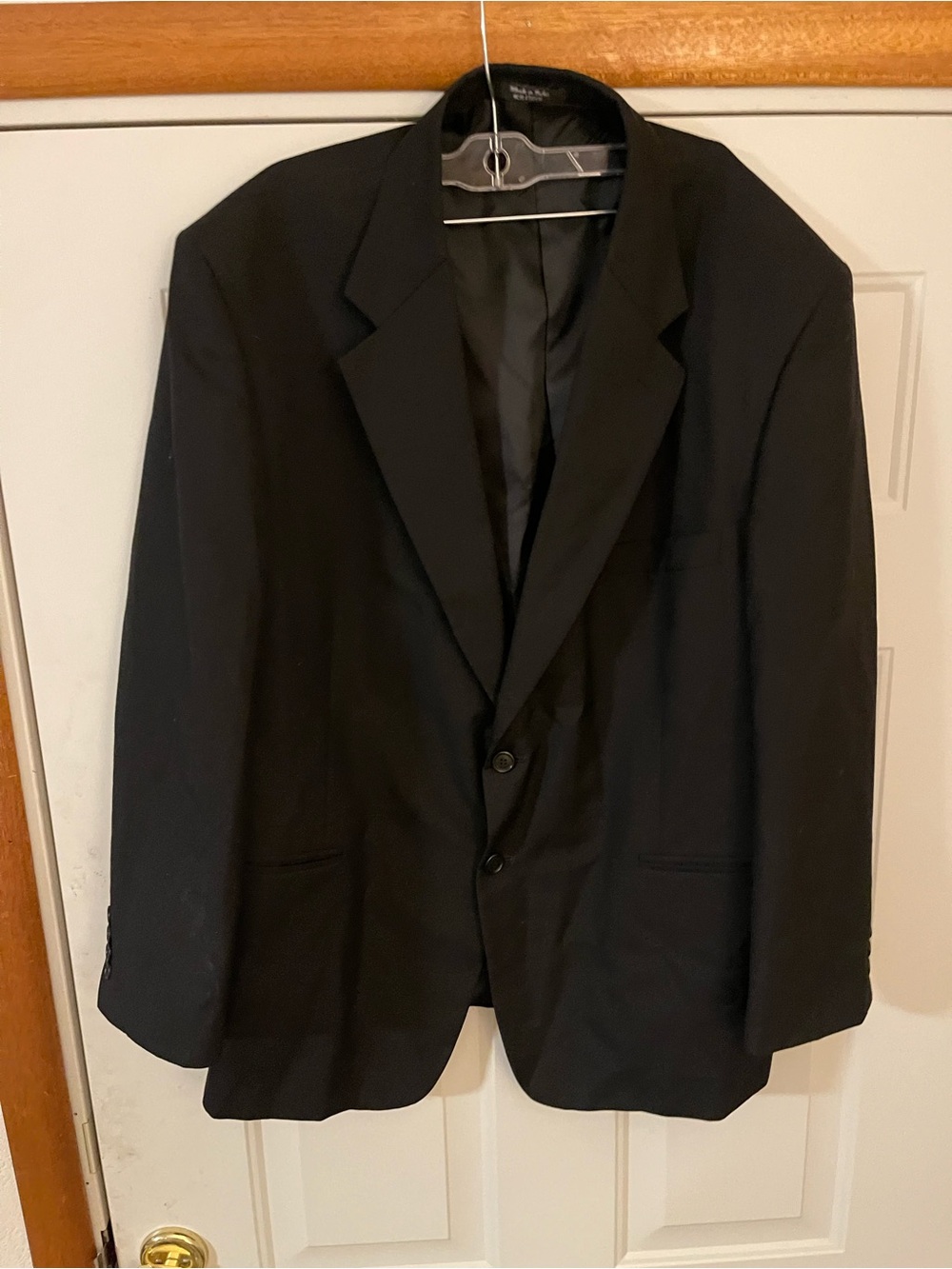 Bowdon Mens Black 2 Button Single Breasted Suit Jacket 46R Notch Lapel - Picture 2 of 5